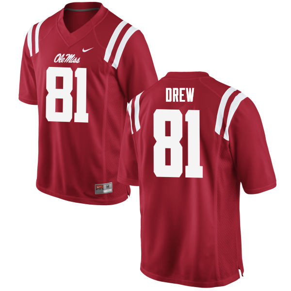 Men #81 Ryan Drew Ole Miss Rebels College Football Jerseys Sale-Red